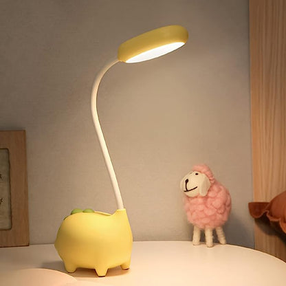 Unique Dinosaur Desk Lamp LED Night Light for Kids Wireless Charging Student Learning Eye Protection Lamp USB Rechargeable Home Bedroom Study Desk Room Decoration Lamp is the Teens Girls Best Gift